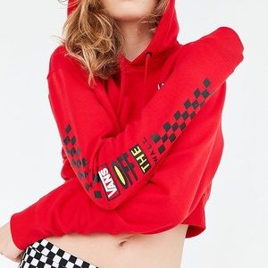 Red Cropped Vans Sweatshirt